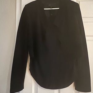 BCBG MAXAZRIA Norton Draped  Faux Suede Jacket